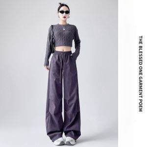 MiiOW | High Waist Loose Wide Leg Tie Dye Workwear Pants Womens Sporty Casual Trousers American Style Summer New Arrivals MiiOW