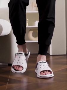 รองเท้าแตะแฟชั่นแบบสวมพร้อมลายตัวอักษร - ลำลอง กันลื่น ปลายเท้าเปิด เหมาะสำหรับใช้ในบ้าน/นอกบ้าน สมบูรณ์แบบสำหรับชายหาดและอาบน้ำ