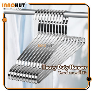 [5PCS] Innohut Stainless Steel Bold Flat Strip Hanger Clothes Hanger Penyangkut Baju Extra Thick Heavy Duty Hanger