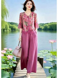 NUANPING | High Quality Retro Style Summer Clothing Set