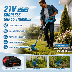 21V Cordless Grass Trimmer Brushless Motor Pemangkas Rumput Tanpa Wayar Brushless Motor with Rechargeable Lithium Battery Vibration Reduction & Noise Reduction 无线割草机