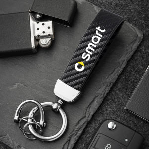 คาร์บอนไฟเบอร์พวงกุญแจหนังไมโครไฟเบอร์ Key CHAIN สําหรับสมาร์ท EQ Fortwo Forfour 453 451 452 450 454 Roadster Forjeremy