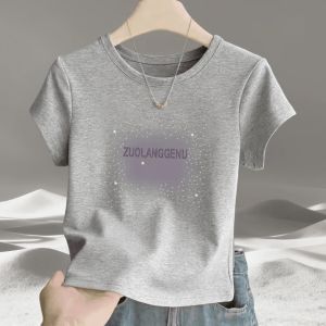 V.C.I | Floral Grey Regular Shoulder Pure Cotton T-Shirt