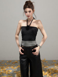 THROUS | Bộ Áo Blouse In Hoa Cổ Tròn Tay Dài Kiểu Ngắn