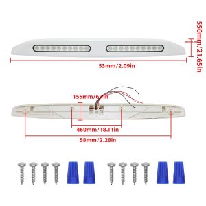 RYSJM | 12V 6W LED RV Awning Light Trắng Đèn Bên Ngoài Cho Người Cắm Trại Trailer Mềm Du Thuyền Xe Nhà Di Động Vỏ Nhựa ABS Chống Thấm Nước