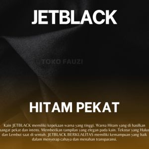 3m Kain Jetblack Super Hitam Pekat Leuwitex Bahan Abaya Gamis dan Hijab Syari Cocok untuk Pakaian Syari