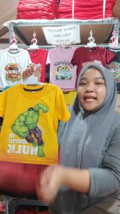 Baju Kaos Setelan Karakter Superhero Hulk Incredible Keren Anak Laki Laki Usia 1 - 10 Tahun - DTF