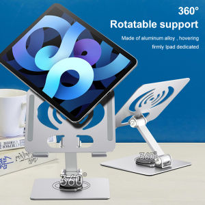 Portable Tablet Support 360 Degree Rotating Foldable Flexible Support Rack Height Adjustable Desktop Organizer for Tablets/Phones Within 12.9 Inches