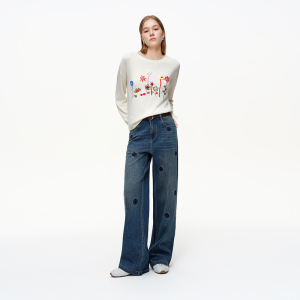 DUSHU | Sparkling Vintage Straight Denim Jeans