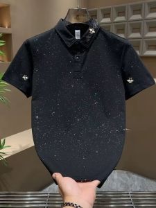 Áo Thun Polo Tay Ngắn Thêu Bướm Cỡ Lớn Mùa Hè Cho Nam Áo Thun Cotton Thoáng Khí Thấm Hút Mồ Hôi Thường Ngày Đi Làm