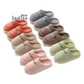 New Cotton Slippers Unisex Furry Surface Embroidered Spring Autumn Indoor Warm Anti-slip Fleece Lined Thick Comfortable Bottom. 