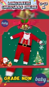 BabyZoom Baby Christmas Longsleeve Onesie Baby Christmas Onesie Romper Santa Bodysuits Baby Clothes Baby Jumpsuit Christmas Outfit Baby Christmas ootd 0-18m COD Free Shipping