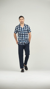 MOC Kemeja Lengan Pendek Pria DANTE - Navy