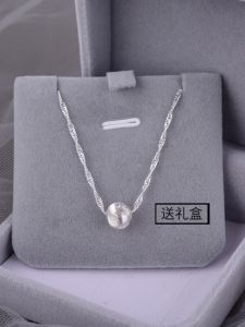 925 Sterling Silver Beaded Necklace for Women Engraved Minimalist Design Luxury Choker High-End Feelings Fashion Jewelry