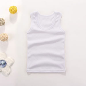 Kids Pure Cotton Vest I-Shaped Boys and Girls Base Sports Vest Cotton Medium and Large Childrens Sling Pure Color Knitting Intimates