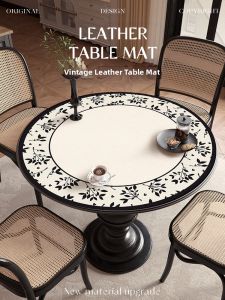 HOUGOUXIANG | French Retro Oil-Resistant Water-Repellent Round Tablecloth