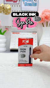 FCI 0.5mm Sign Pen – Black Ink Nanometer Ball Tip | Smooth Writing | School Office & Everyday Use | Sold per Piece or 12pcs Box