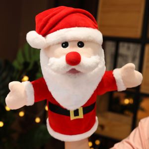 Christmas gift Santa Claus snowman elk finger puppet plush toys parent-child game story dialogue doll hand puppet