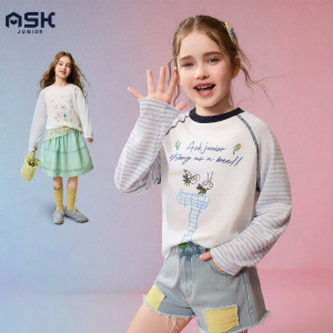 Ask Junior | Girls Soft Long-Sleeve Casual T-Shirt