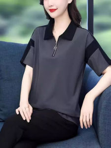 QIAOXIZI | Slimming Womens Half-Zip Polo Shirt Cotton Short Sleeve T-Shirt