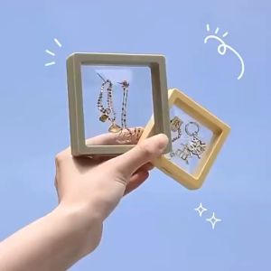 Clear PE Film Jewelry Necklace Earrings Ring Desktop Sorting Display Storage Box WITHOUT STAND