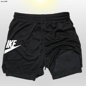 Mens Shorts 2 In 1Sports Fitness Cycling Outdoor Hiking Shorts Running Fast Dry Cool Breathable Sweat Absorbing Gym