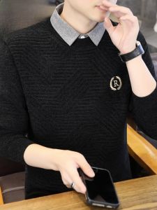 HENGYUANXIANG | เสื้อสเวตเตอร์คอโปโลบุขนแกะแบบสวมหัวสำหรับผู้ชาย ทรงหลวม ปกติ ฤดูใบไม้ร่วง/ฤดูหนาว เสื้อชั้นในถักแบบหนา อบอุ่น สไตล์ลำลอง