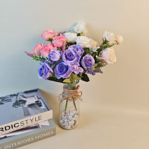 Bunga Mawar Tangkai Plastik Hiasan Buket Dekorasi Pelaminan Vas Ruang Tamu Rose Flower PBP225