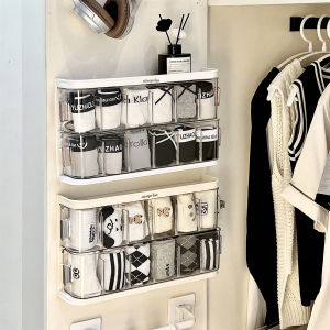 Wall-Mounted Drawer Style Underwear Storage Box Home Use Socks Organizer Closet Hanging Underpants Organizer Three-In-One