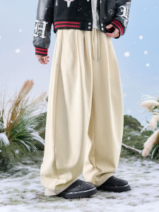 American Retro Corduroy Wide Leg Fleece Pants