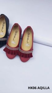 MSA Sepatu Pesta Anak Perempuan Pita Mutiara 3 - 12 Tahun Hitam