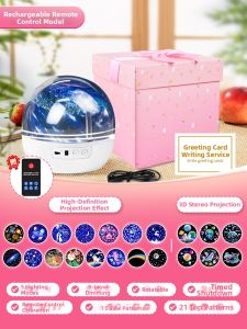 Rotating Carousel and Starry Sky Projection Music Box Toy