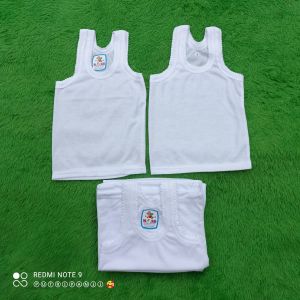 12pcs kaos dalam anak S M L XL putih realpict