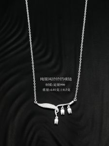 Pure Silver Necklace S990 Womens Fashion Jewelry Birthday Gift for Girlfriend Or Best Friend Lightweight Luxury Clavicle Chain