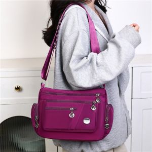 New Multi-layer Lightweight Casual Crossbody Bag for Women Large Capacity Canvas Shoulder Bag Fashionable Trendy Mom Bag