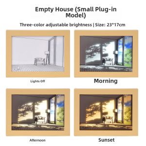 Illuminated Artwork Night Light Bedside Lamp Charging Sunlight Picture Frame Gift Decorative Painting Glowing Home Decor Light