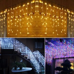 5 meters Christmas Garland Led Icicle Curtain String Lights Droop 40 60 cm Outdoor Eaves Garden Street Decoration Holiday Light Xmas