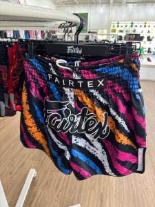 Fairtex BS1957 Colorful Horizontal Retro Satin Muay Thai Fight Shorts