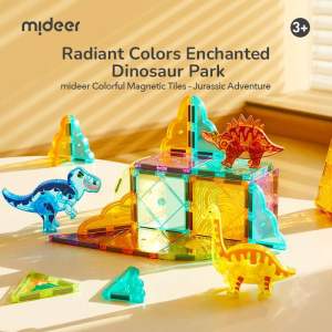 🧲 STEM TOY 🧲 MIDEER MAGNETIC TILES - JURASSIC ADVENTURE SERIES Children Dinosaur World Educational Kids Toy Gift