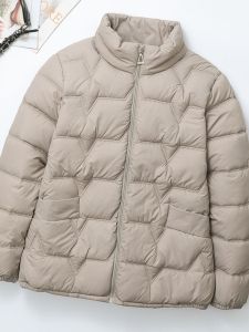 Áo Khoác Cotton Nữ 2025 Thu Đông Mới Áo Khoác Cotton Lông Vũ Nhẹ Ấm Áp Áo Khoác Ngoài Thời Trang Cho Mẹ Trung Niên Và Cao Tuổi