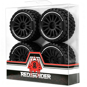 Bộ Lốp Cao Su Và Bánh Xe Nhựa RED SPIDER 4 Chiếc Tỷ Lệ 1/10 Dành Cho Xe Đua Đường Trường RC 1/10 Tương Thích Với HSP WLtoys Tamiya