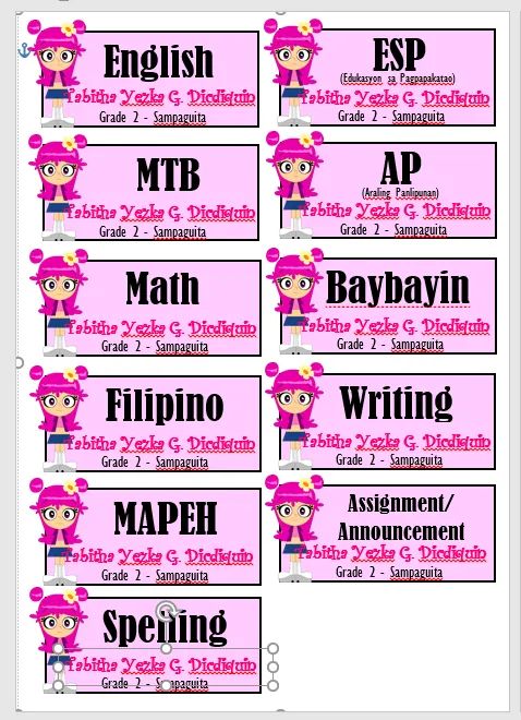 Customized Sticker Subjects with Name, Grade, & Section SCRATCH PROOF ...