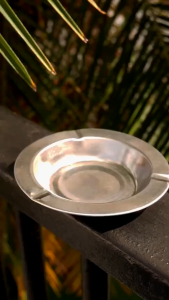 Tempat Asbak Rokok Bulat Stainless Steel Kotak Abu Rokok Ashtray Cigarette