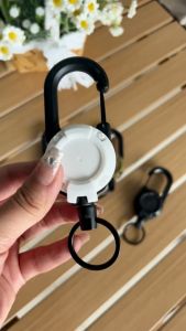 Gantungan Kunci Tarik Serbaguna Retractable Keychain Gantungan Kunci Carabiner Tali Baja