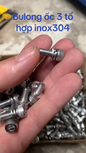 10Cái BulongỐc 3 tổ hợp lục giác INOX304 M3M4M5M6 ốc lắp máy móc xe đạp xe máy phụ tùng