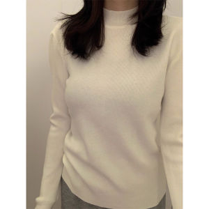 chaqi | Semi-High Neck Long Sleeve Knitwear Insulated Warm Base Shirt