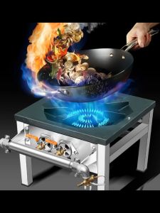 🔥🔥CHRIS Commercial Gas Stove High Pressure Stainless Steel Cooking Stock Pot Stove Dapur Gas Single Burner Komersial with Stand 汤锅炉 重型炉 猛火单圈炒炉