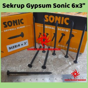 (1 Box) Sekrup Gypsum 6x3" / Skrup Gipsum Hitam 7.5CM (150 pcs)