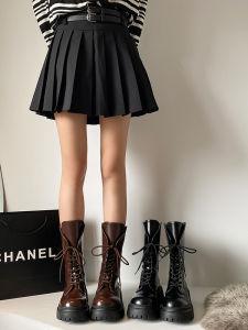 British Style Martin Boots Womens Winter New Arrival Spring Autumn Short Thick Heel Knight Style Versatile Mid-Calf Boots