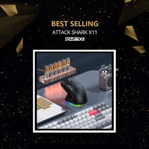 ATTACK SHARK | Cute! Attack Shark X11 PixArt PAW3311 Gaming MouseTri-Mode Connection Touch Magnetic Charging Base Wireless Mouse